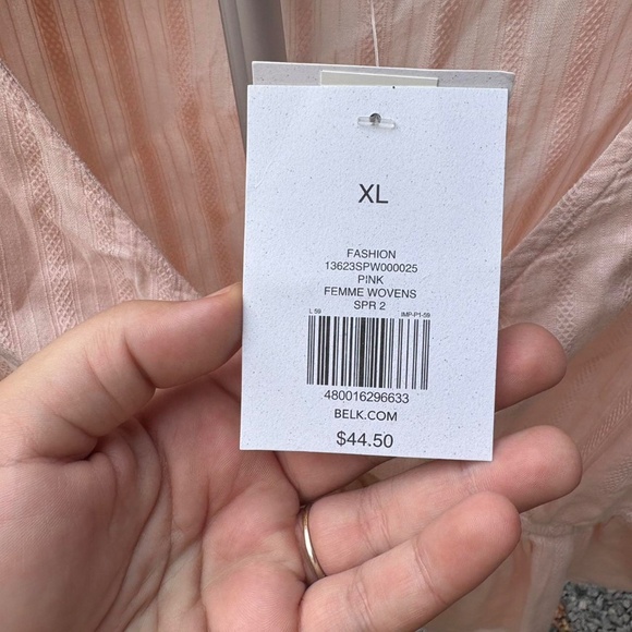 NWT True Craft Pink Tie Top, 100% Cotton, Women’s Size XL - Picture 7 of 7